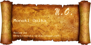 Monoki Opika névjegykártya